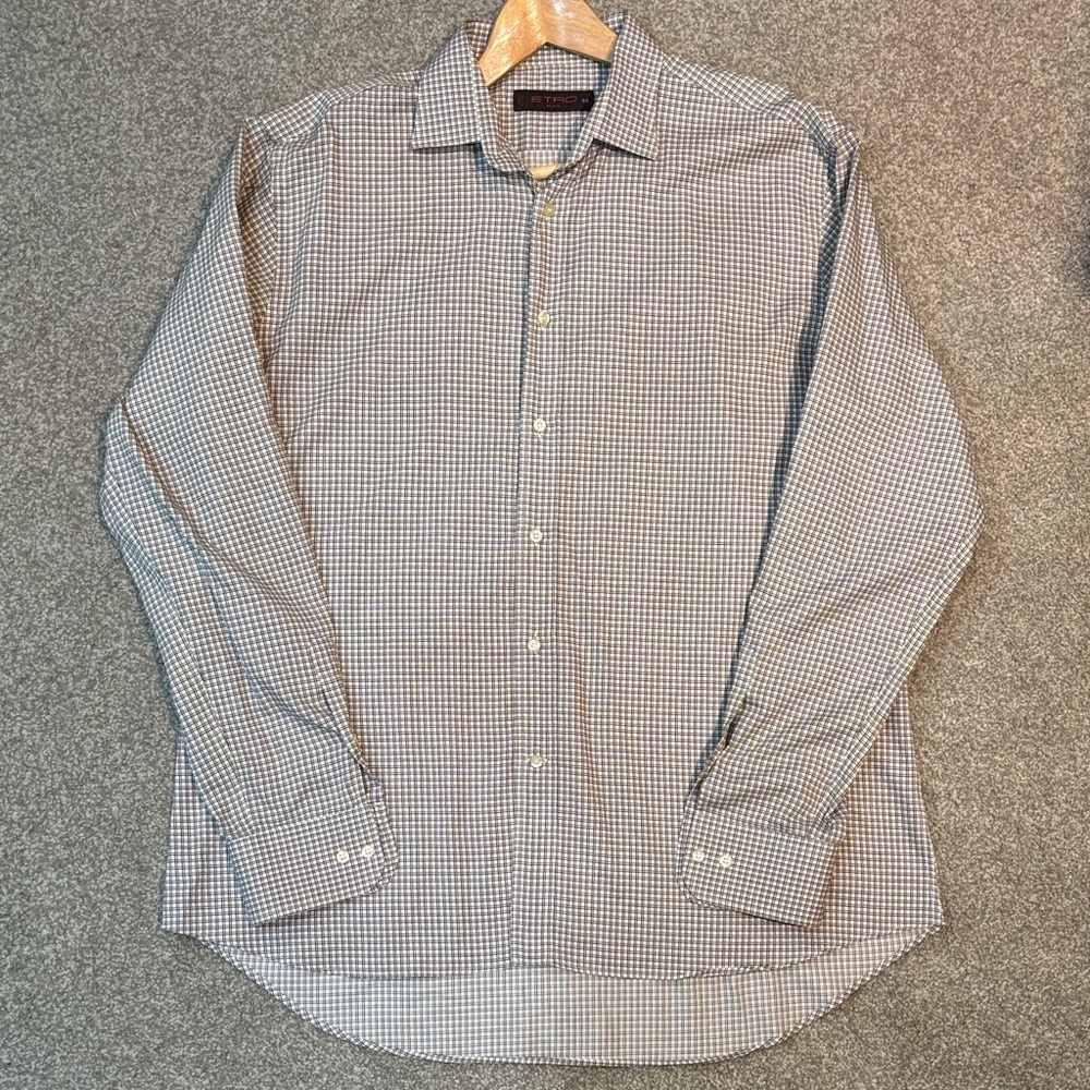 Men's Checkered Button-Down Shirt - Black and White